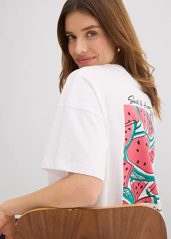 Oversized topp i 100% &oslash;kologisk bomull, bonprix