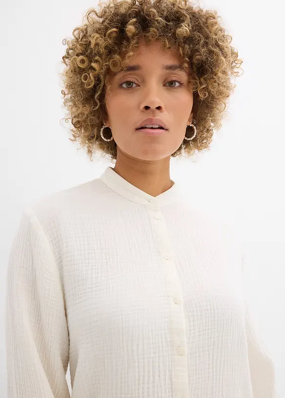 Lang bluse i luftig musselin, bonprix