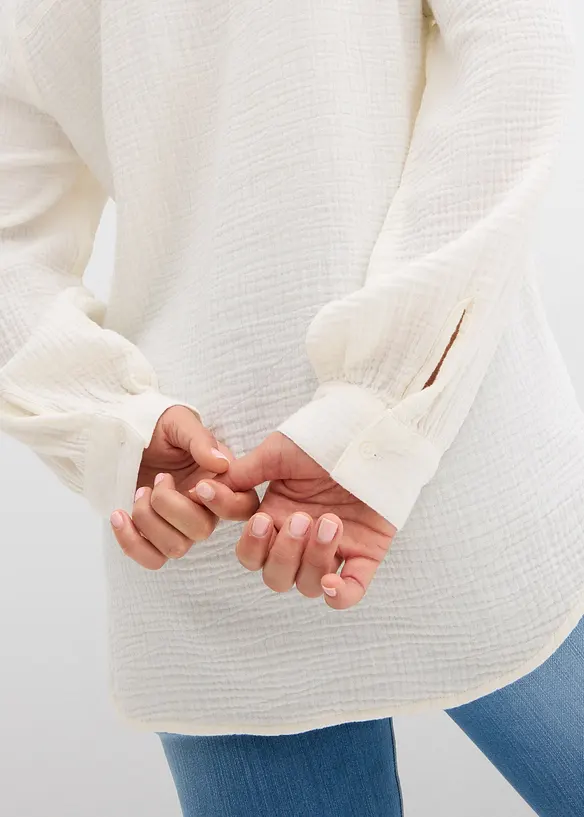 Lang bluse i luftig musselin, bonprix