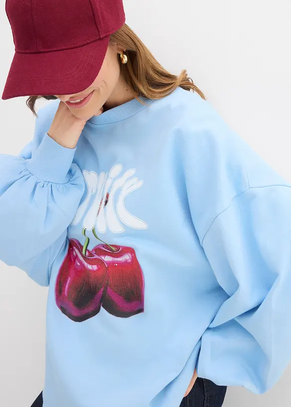 Oversized sweatshirt i 100% &oslash;kologisk bomull, bonprix