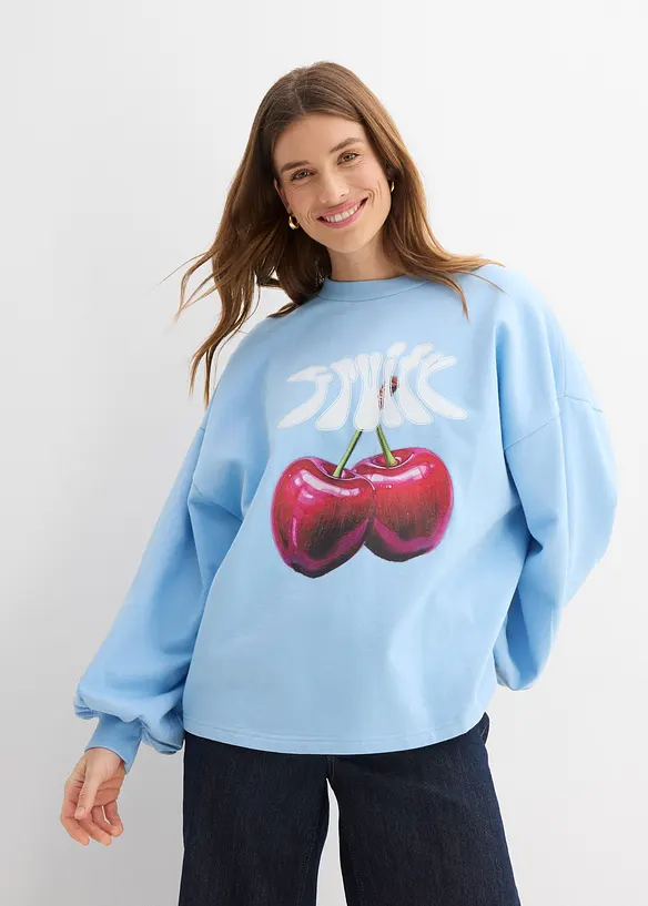 Oversized sweatshirt i 100% &oslash;kologisk bomull, bonprix