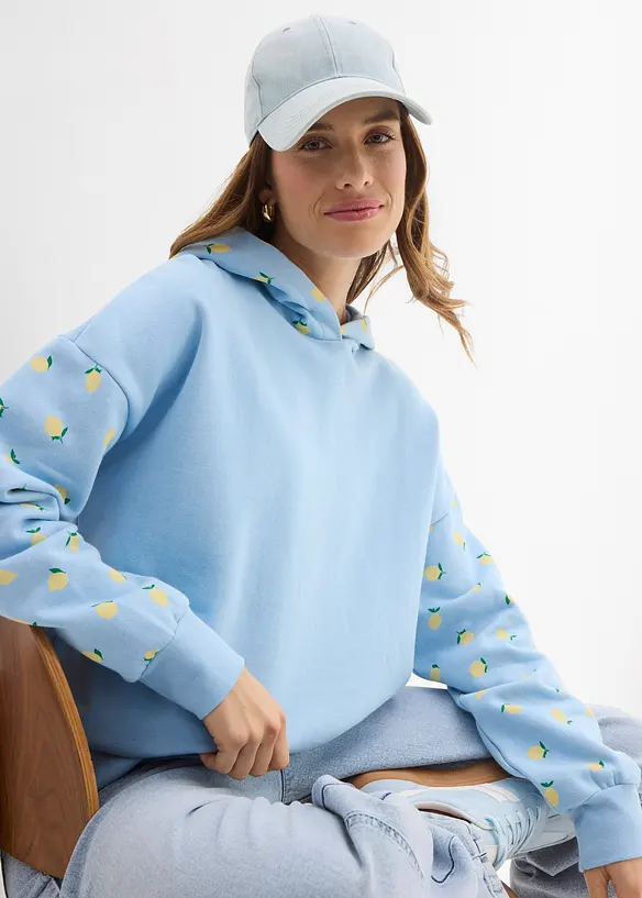 Vid hettegenser i 100% &oslash;kologisk bomull, bonprix