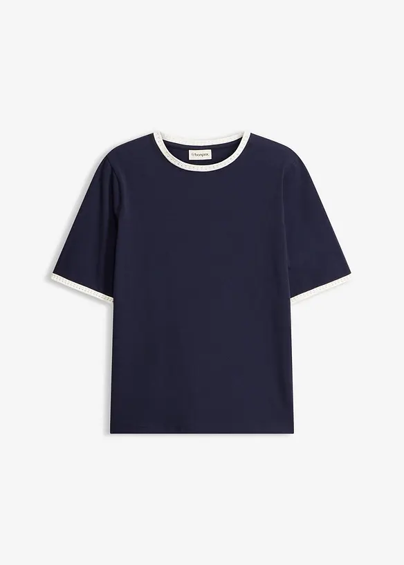 Topp med blondekant, bonprix