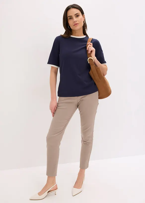 Topp med blondekant, bonprix