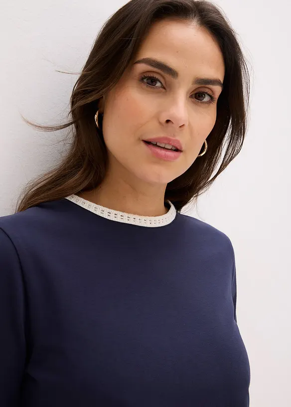 Topp med blondekant, bonprix