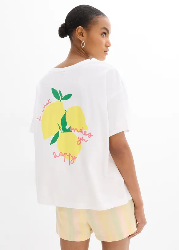 Oversized topp i 100% &oslash;kologisk bomull, bonprix