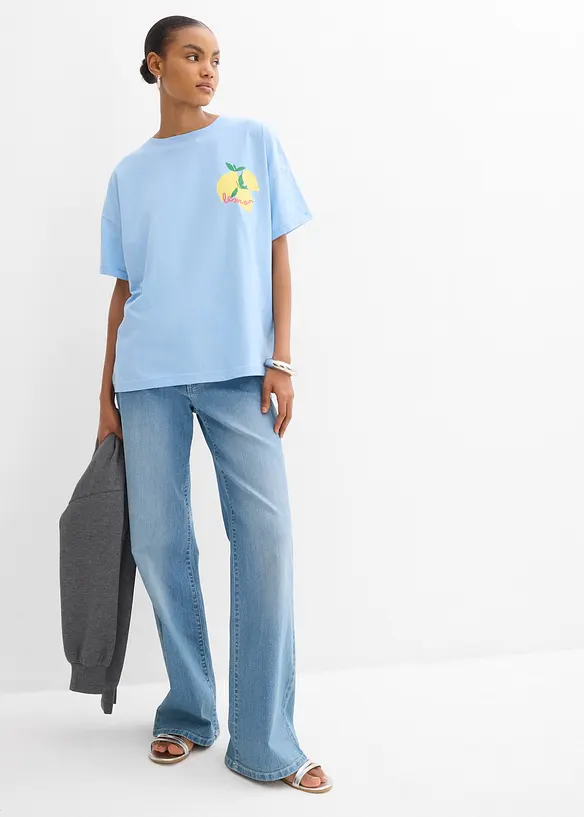 Oversized topp i 100% &oslash;kologisk bomull, bonprix