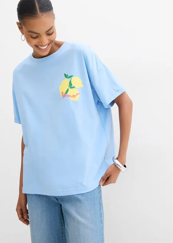 Oversized topp i 100% &oslash;kologisk bomull, bonprix