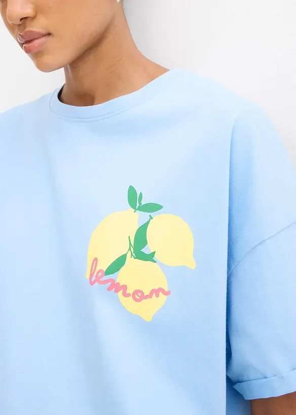 Oversized topp i 100% &oslash;kologisk bomull, bonprix