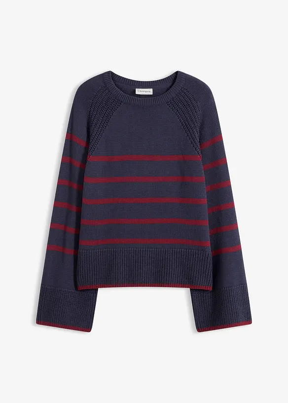 Genser med kontrastfargede striper, bonprix