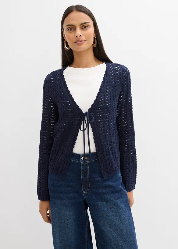 Cardigan med hullm&oslash;nster, bonprix