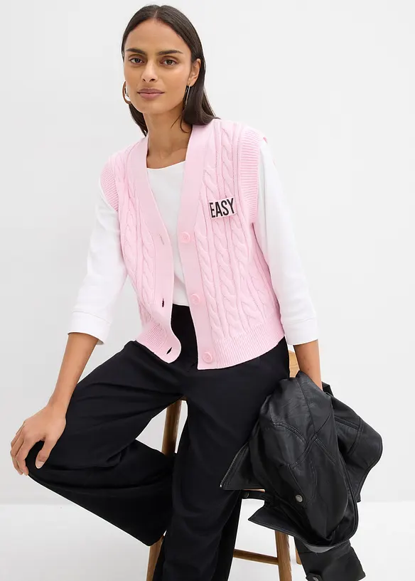 Vid strikkevest, bonprix