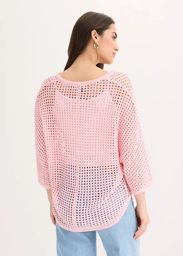 Strikkejakke med hullm&oslash;nster, bonprix