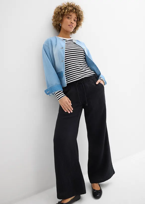 Vid bukse i musselin, bonprix