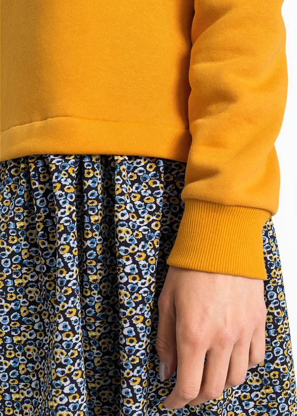 Sweatkjole i 2-i-1-stil, bonprix