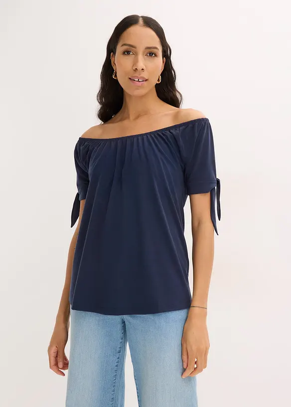 Off shoulder-topp med knyting, bonprix