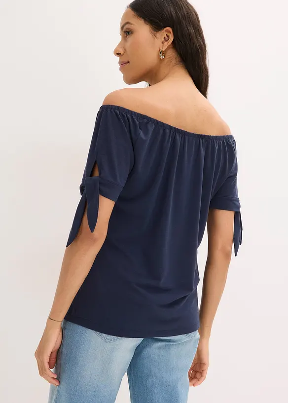 Off shoulder-topp med knyting, bonprix
