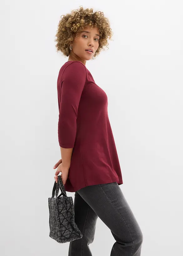 Lang topp i bomull med viskose, bonprix