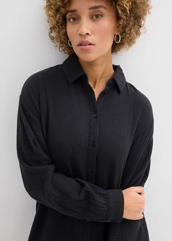 Bluse i musselin av 100% bomull, bonprix