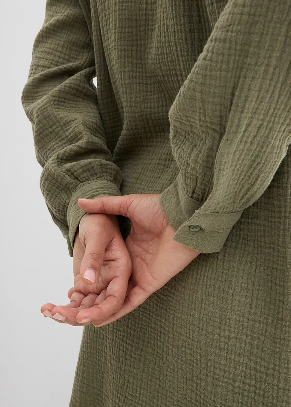 Lang, oversized musselinbluse, bonprix