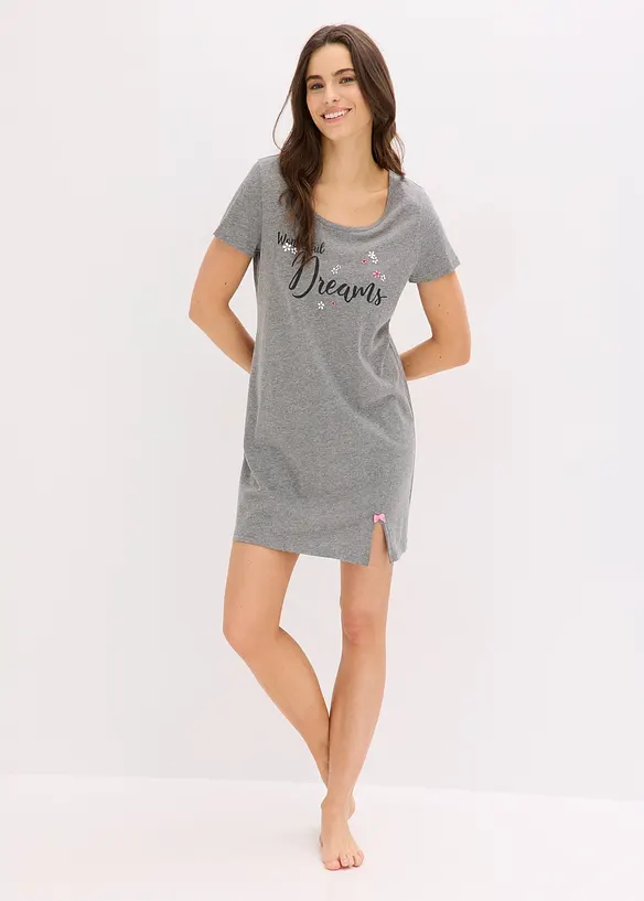 Kort nattskjorte i &oslash;kologisk bomull, bonprix