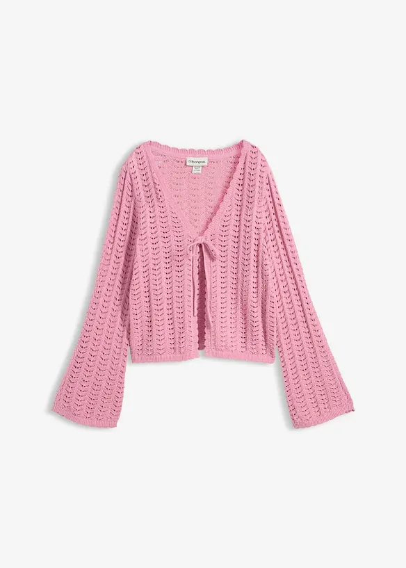 Cardigan med hullm&oslash;nster, bonprix