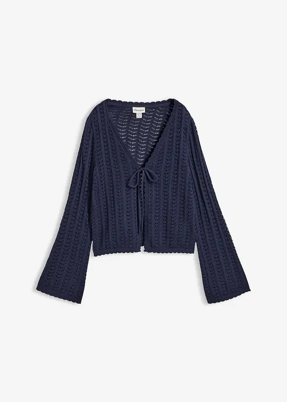 Cardigan med hullm&oslash;nster, bonprix