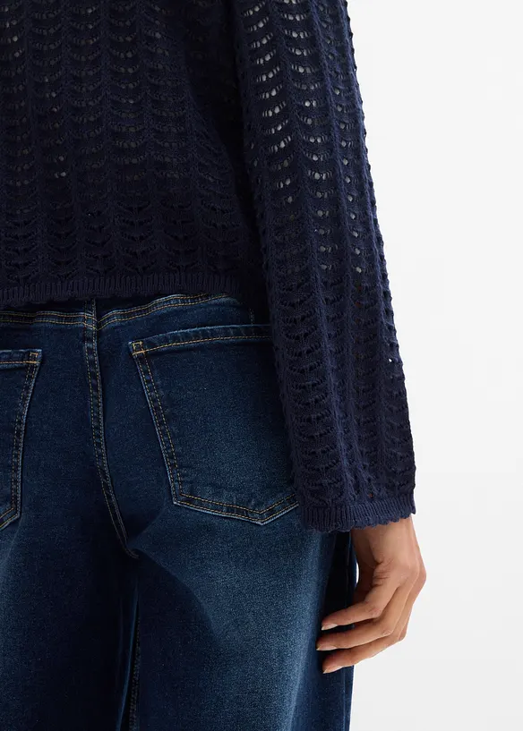 Cardigan med hullm&oslash;nster, bonprix