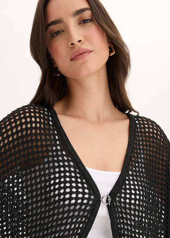 Strikkejakke med hullm&oslash;nster, bonprix