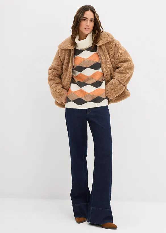 Genser med rullekrage og m&oslash;nster, bonprix