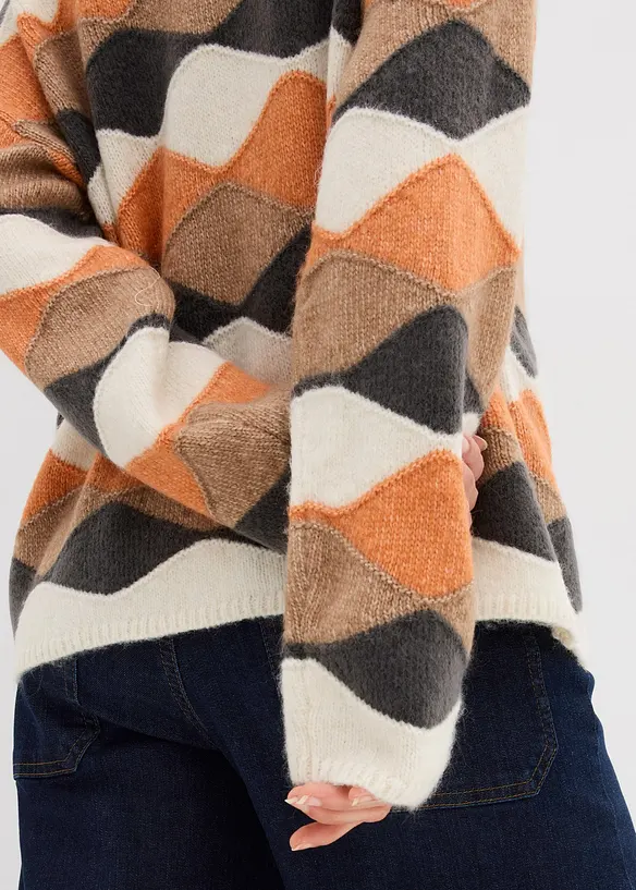 Genser med rullekrage og m&oslash;nster, bonprix