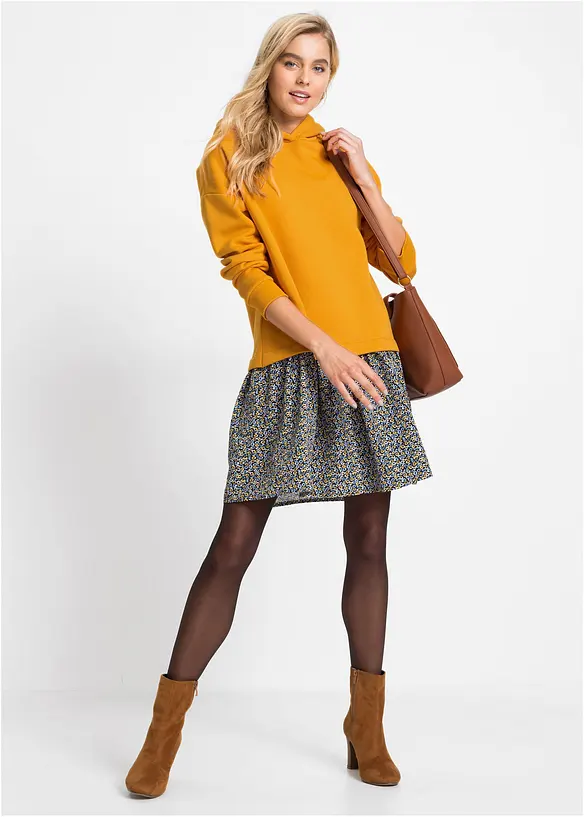 Sweatkjole i 2-i-1-stil, bonprix