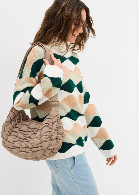 Genser med rullekrage og m&oslash;nster, bonprix