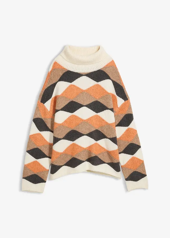 Genser med rullekrage og m&oslash;nster, bonprix
