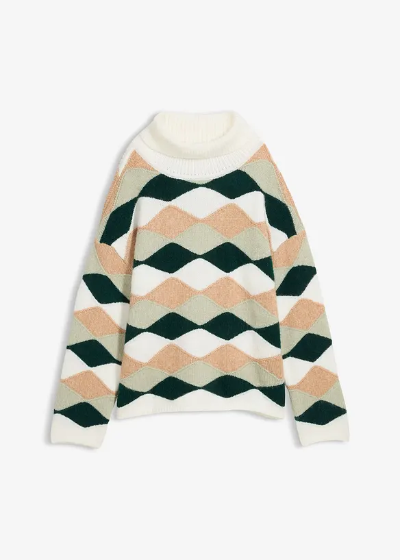 Genser med rullekrage og m&oslash;nster, bonprix