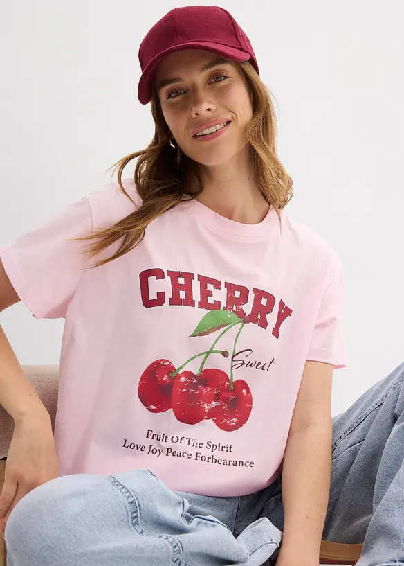 T-skjorte i 100% &oslash;kologisk bomull med trykk, bonprix