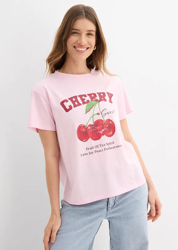 T-skjorte i 100% &oslash;kologisk bomull med trykk, bonprix