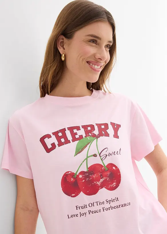 T-skjorte i 100% &oslash;kologisk bomull med trykk, bonprix