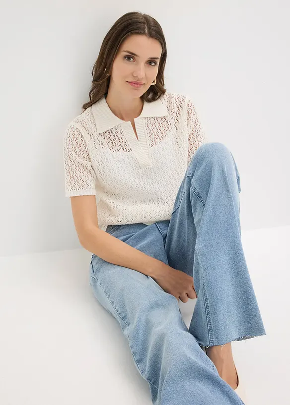 Genser med hullm&oslash;nster, bonprix