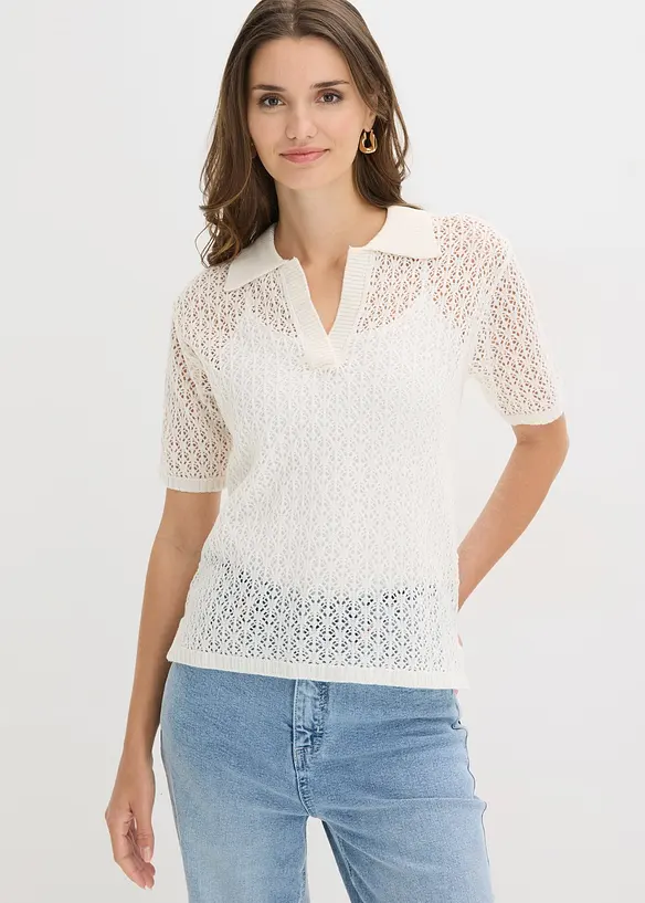 Genser med hullm&oslash;nster, bonprix