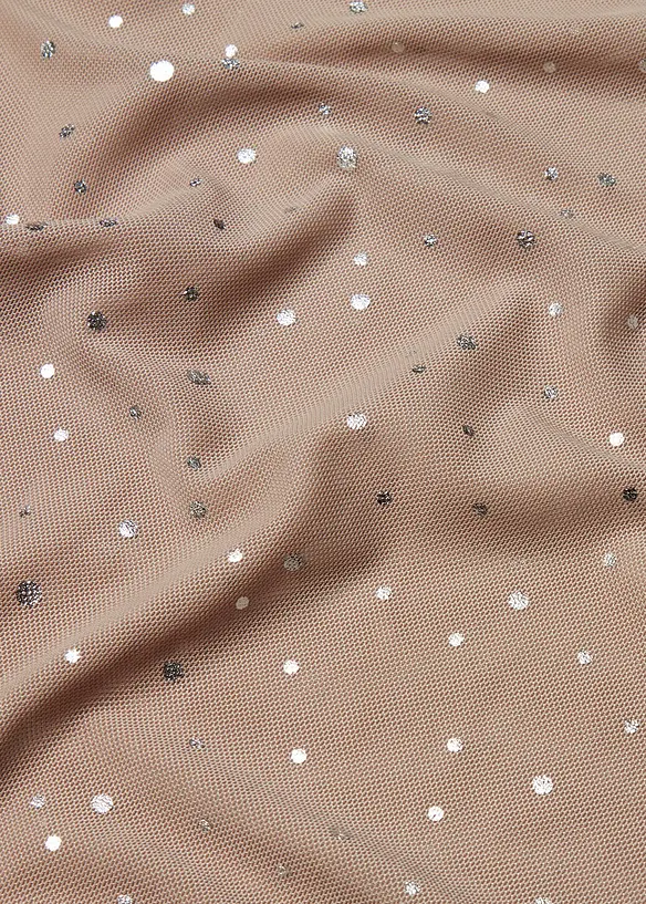 Langermet topp i mesh med glitter, bonprix