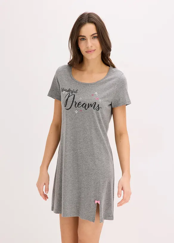 Kort nattskjorte i &oslash;kologisk bomull, bonprix