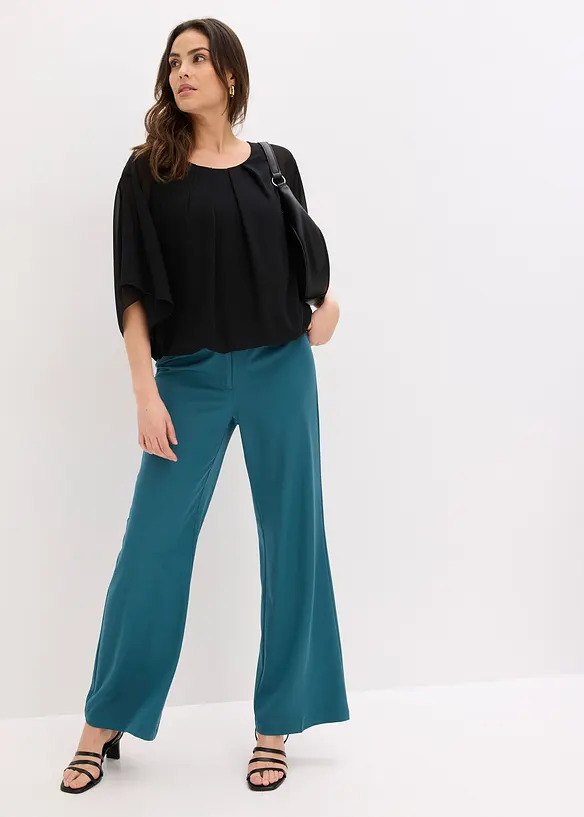 Chiffonbluse med f&ocirc;r, bonprix