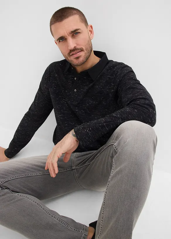 Rugbygenser med vevd krage, bonprix