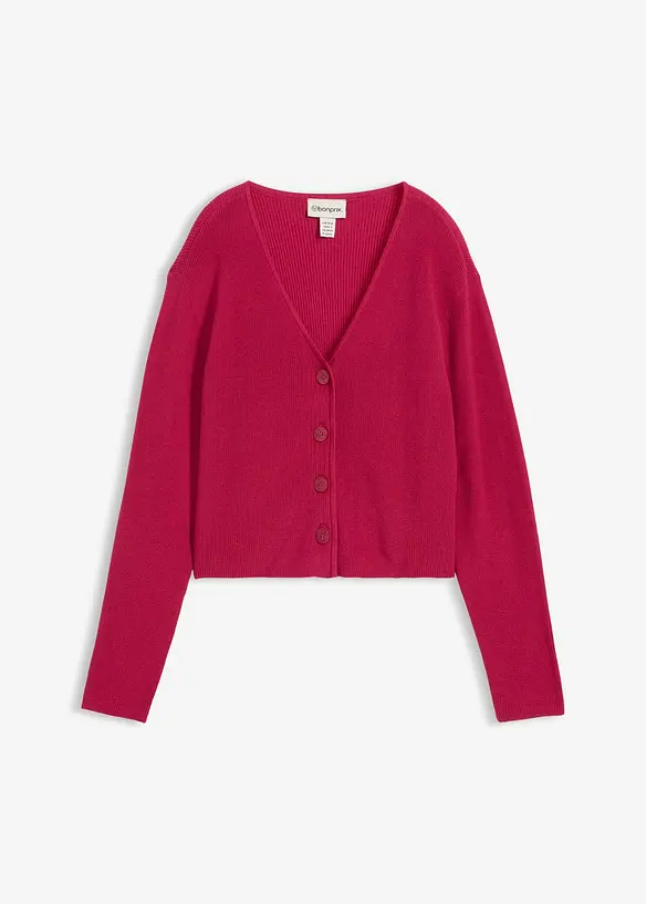 Kort cardigan i 100% &oslash;kologisk bomull, bonprix