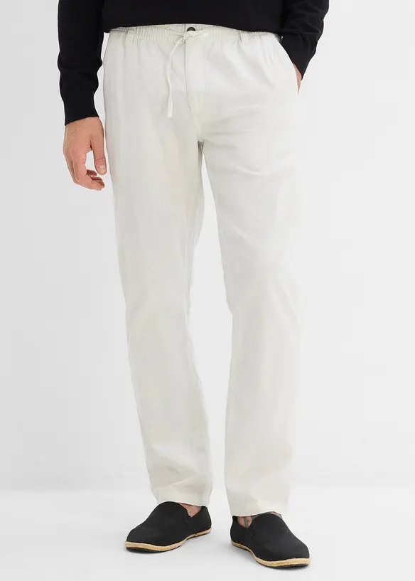 Regular Fit-chinos av luftig linmiks, Straight, bonprix