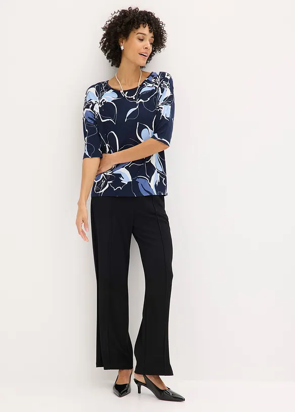 Topp med flaggermusermer og blomsterm&oslash;nster, bonprix