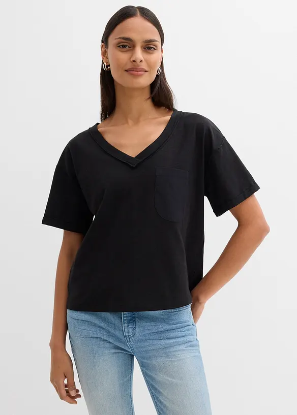 Oversized topp i 100% bomull, bonprix