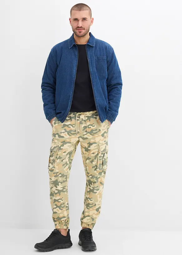 Regular Fit slip on-cargobukse, Straight, bonprix