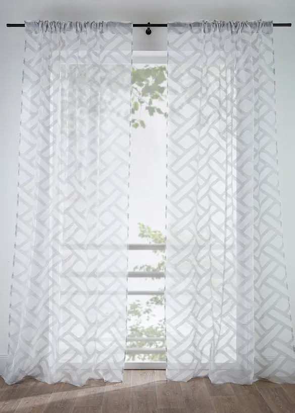 Gardin med etset m&oslash;nster (1-pack), bonprix